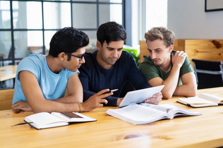 Counsellor guiding a student